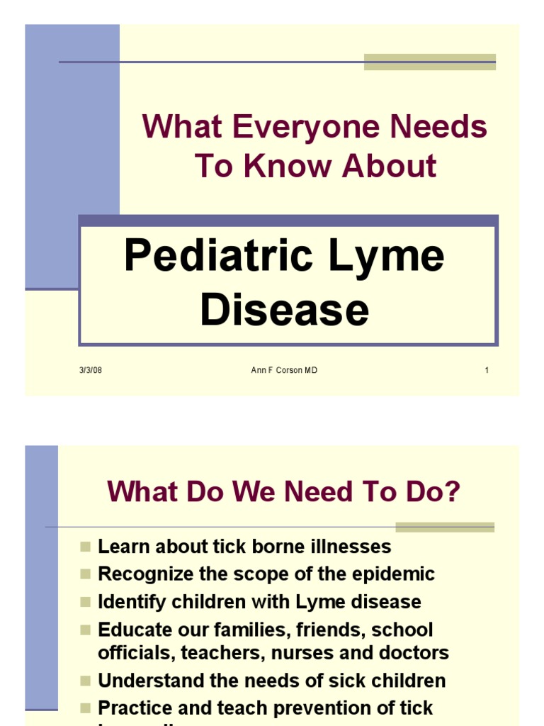 Pediatric Lyme Disease Congenital Disorder Lyme Disease
