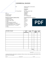 Example of commercial invoice