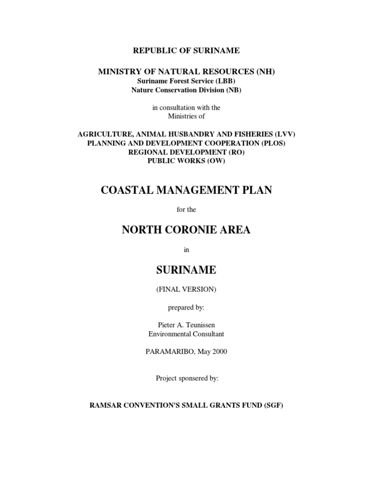 Coastal Management Plan for North Coronie | PDF | Coast | Exclusive ...