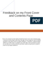 Feedback From First Draft Contents and Front Cover
