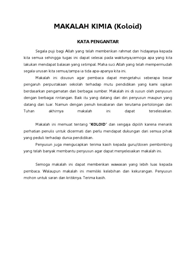 Makalah Kimia Koloid