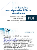 Journal Reading Post Operative Effects: Anesthesia