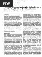 The Role of Ethical Principles in Health Care and The Implications For Ethical Codes