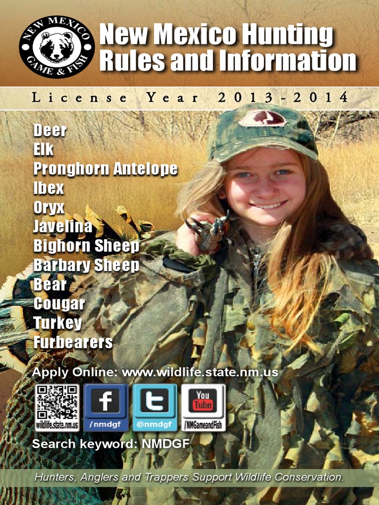 New Mexico Game and Fish 2014 Hunting Rules and Info PDF Hunting