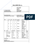 Call Sheet Theatre Day 1