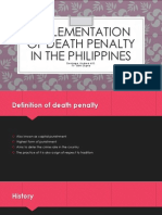 Implementation of Death Penalty in The Philippines