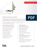 BSI ISO 9001 Self Assessment Checklist