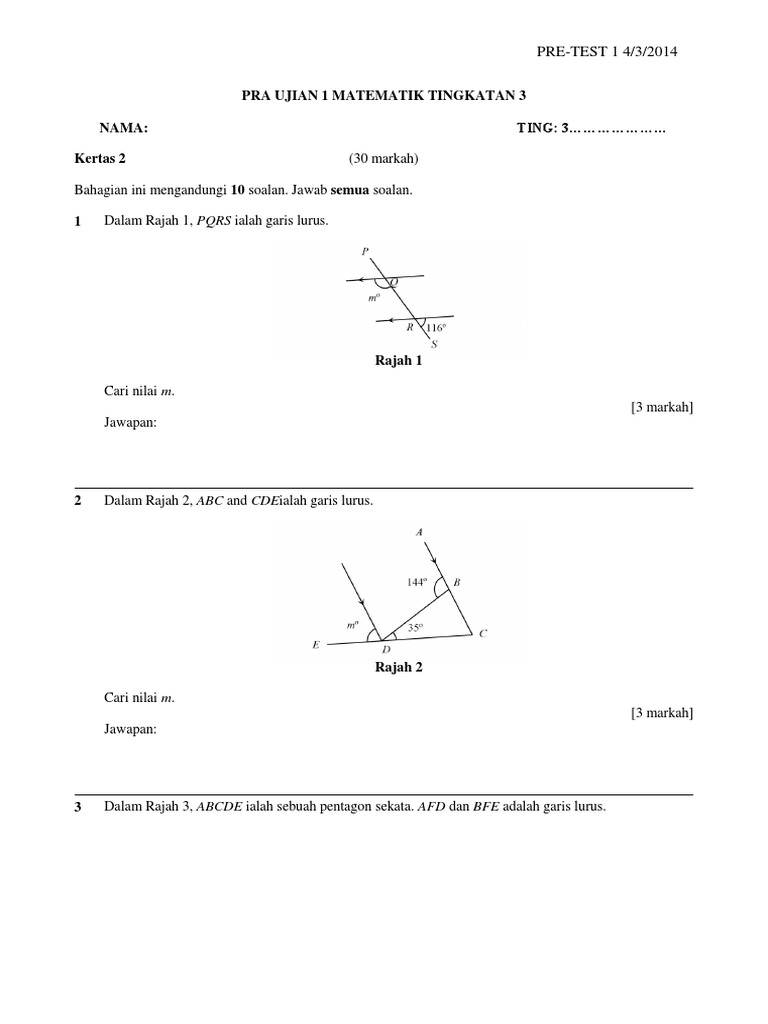 Soalan Rumus Algebra Tingkatan 2 - Kecemasan j