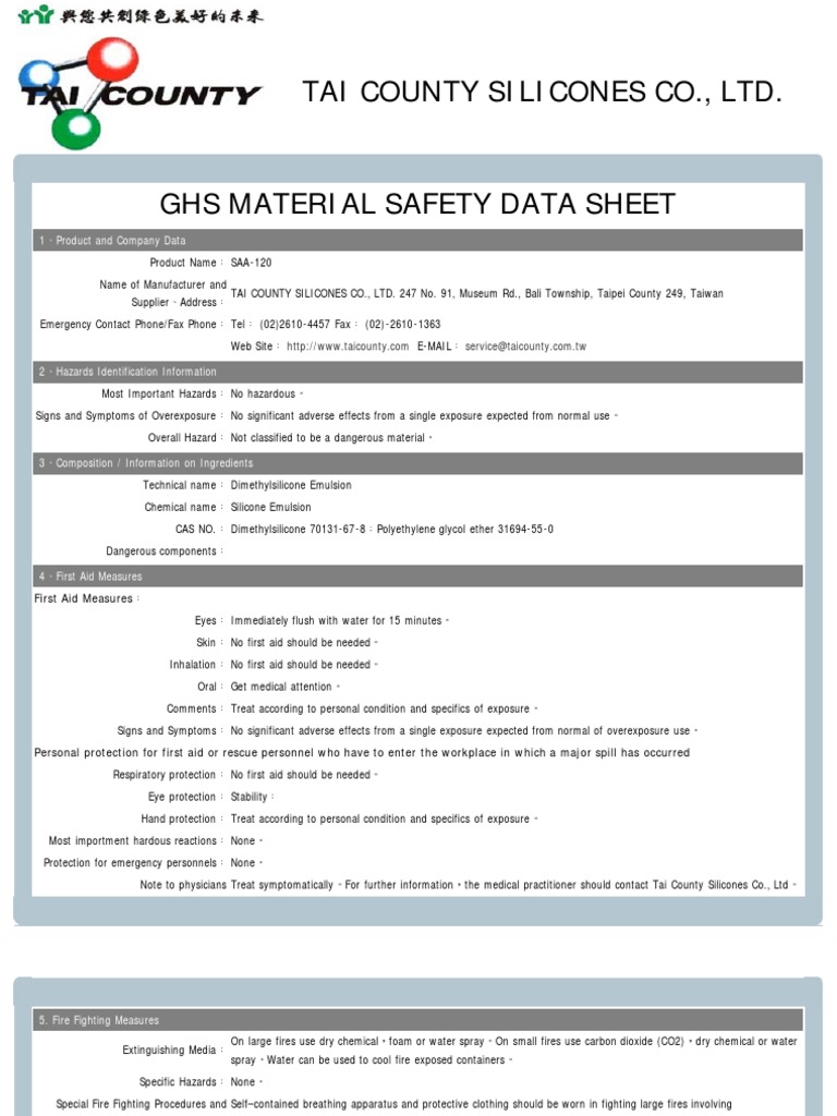 SAA120 MSDS Personal Protective Equipment Carbon Dioxide
