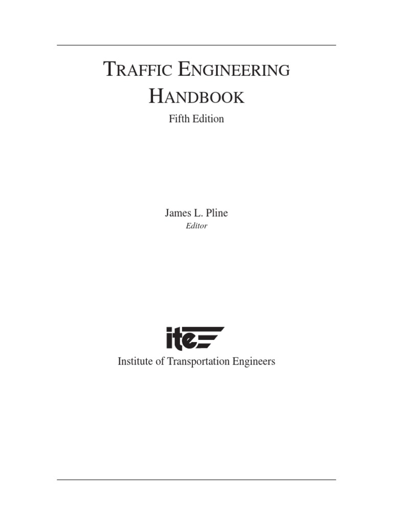 Traffic Engineering Handbook 5th Ed. James L. Pline Engineering