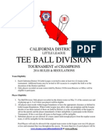 Tee Ball Division: California District 38