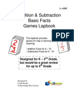 Addition & Subtraction Basic Facts Games Lapbook