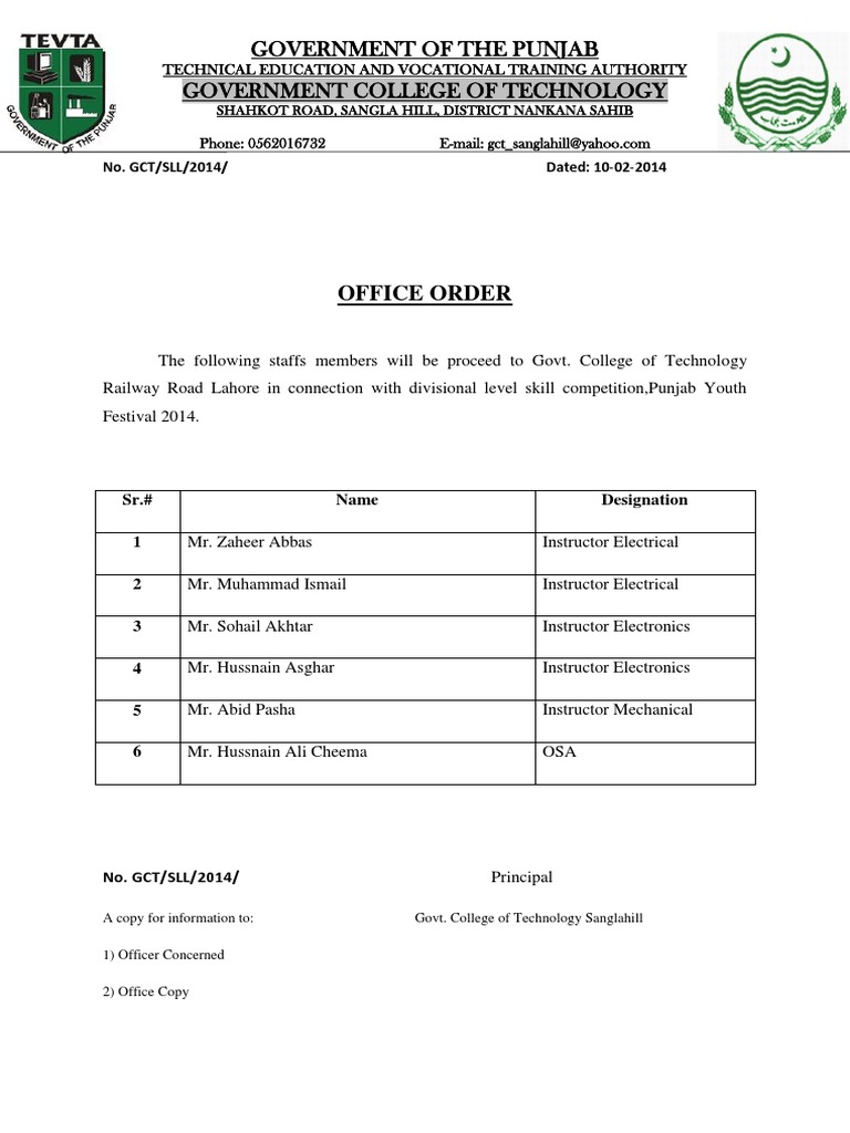 Staff Assignment for Skill Competition | PDF