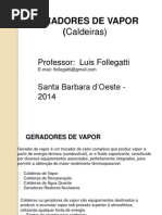 Aula 2- Gerção de Vapor - Caldeiras