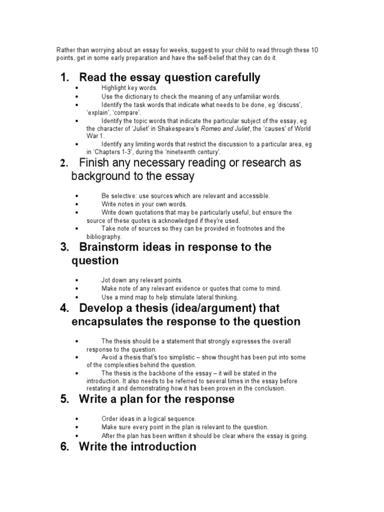 background to the essay Essays Paragraph
