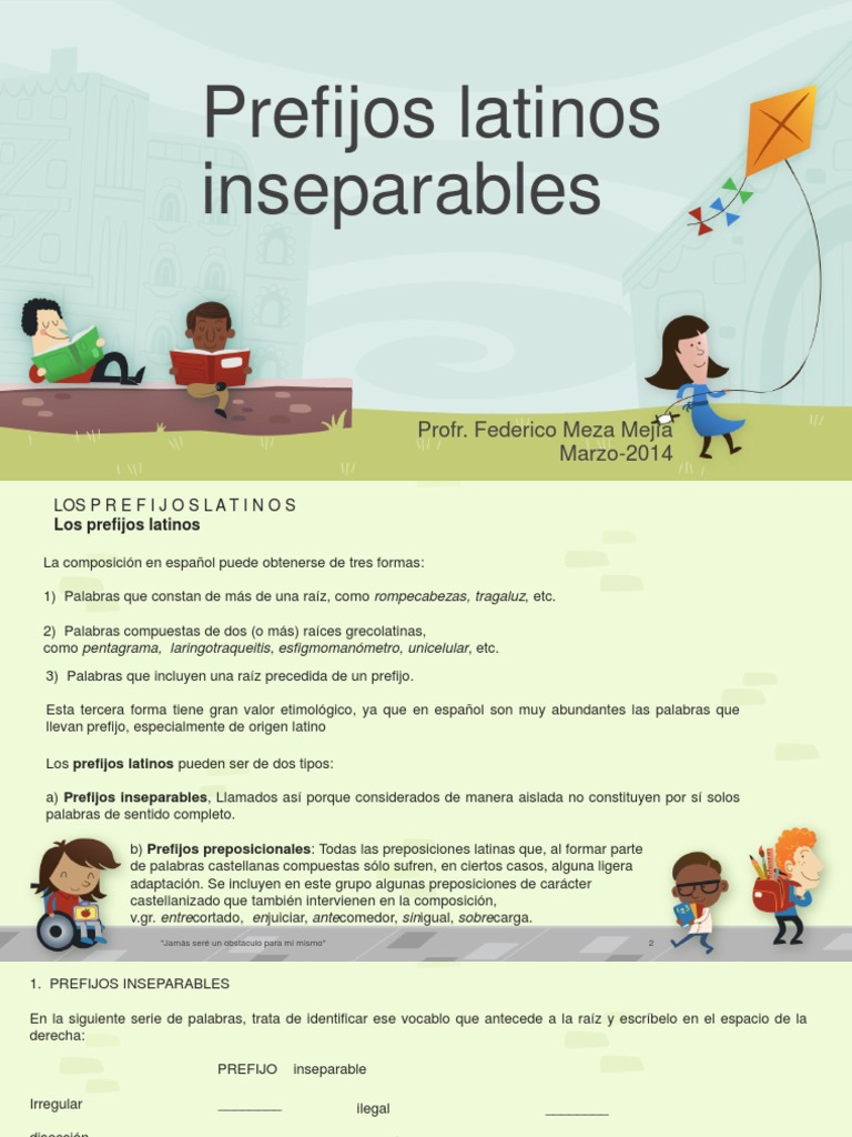 Prefijos Inseparables Latinos 4 6 Fmm 2014 Lexicologia Unidades Semanticas