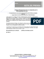 NP. 022-14 Pavimento de La Antigua Panamericana Sur Es Mejorado Por La Municipalidad de Lima