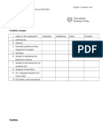 Course Portfolio Rubric 