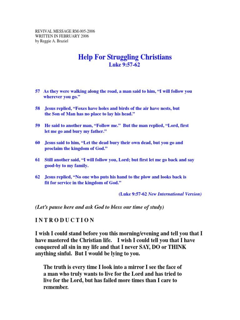 Help for Struggling Christians | PDF | Jesus | Righteousness