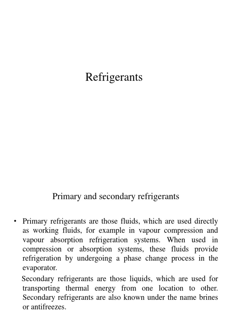 Refrigerants PDF Chlorofluorocarbon Air Conditioning