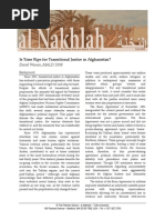 Wisner - Is Time Ripe for Transitional Justice in Afghanistan