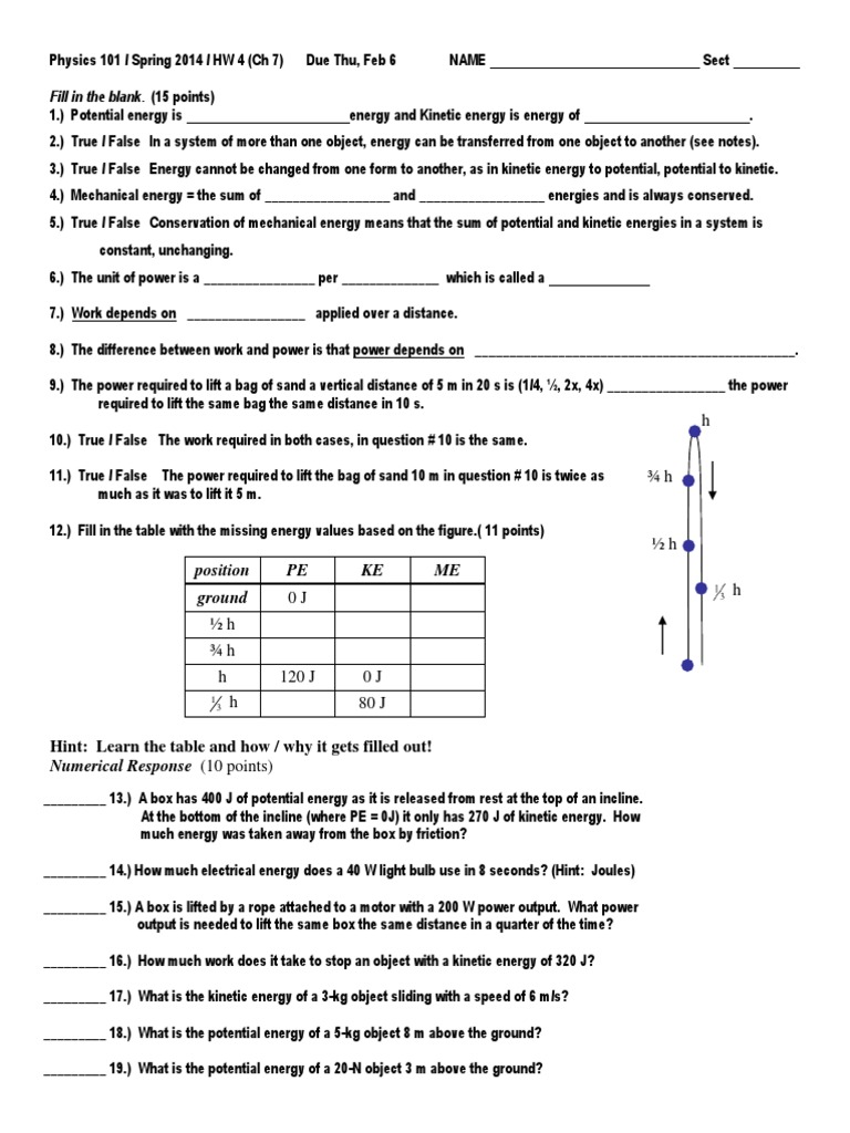 physics homework 4