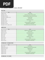 UNT Academic Calendar at A Glance, 2014-2015: FALL 2014