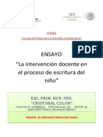 ENSAYO-La Intervención Docente en El Proceso de Escritura Del Niño