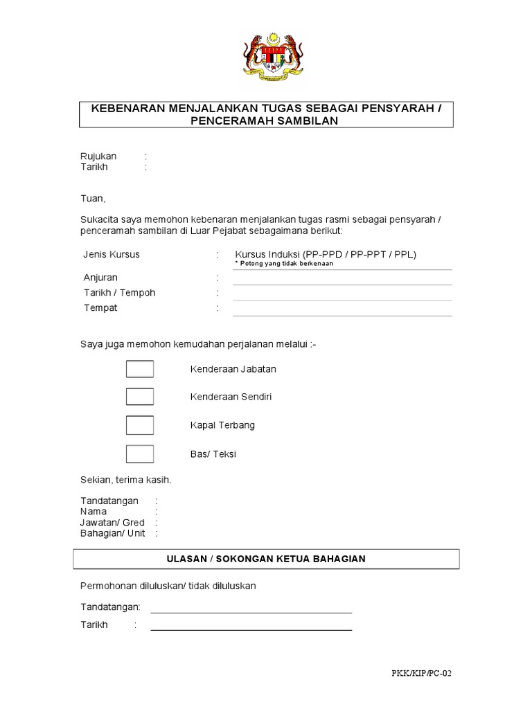 Borang Kebenaran Penceramah Lc Pdf