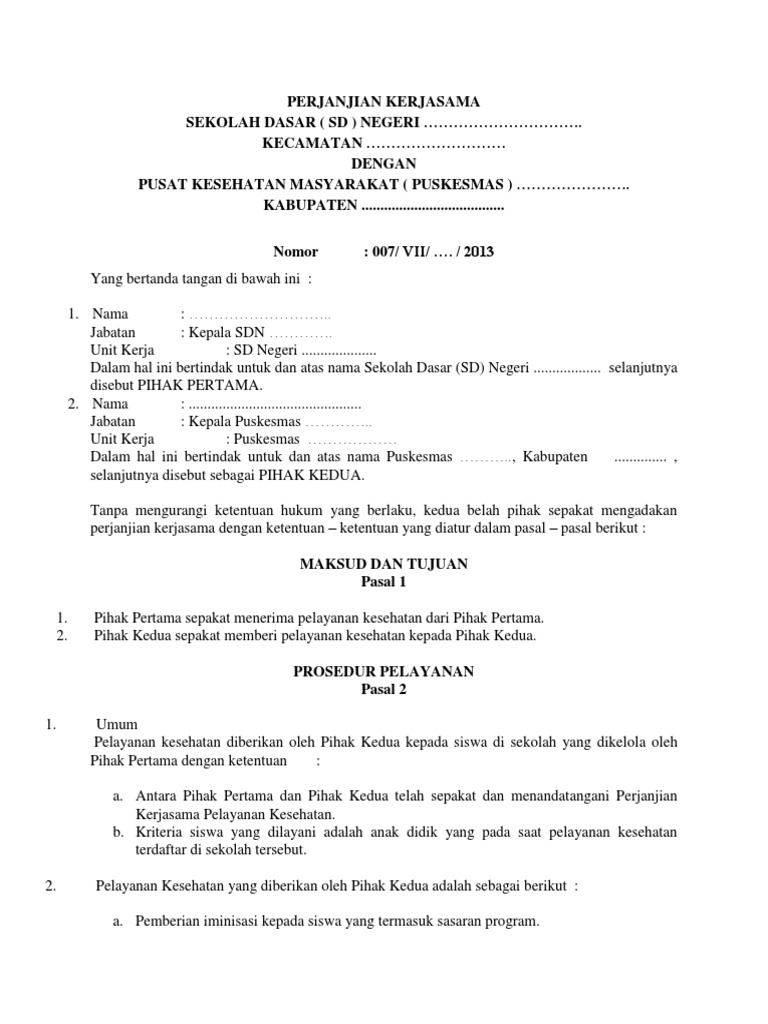 Contoh Surat Mou Sekolah Nusagates