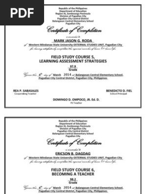 Certificate of Completion