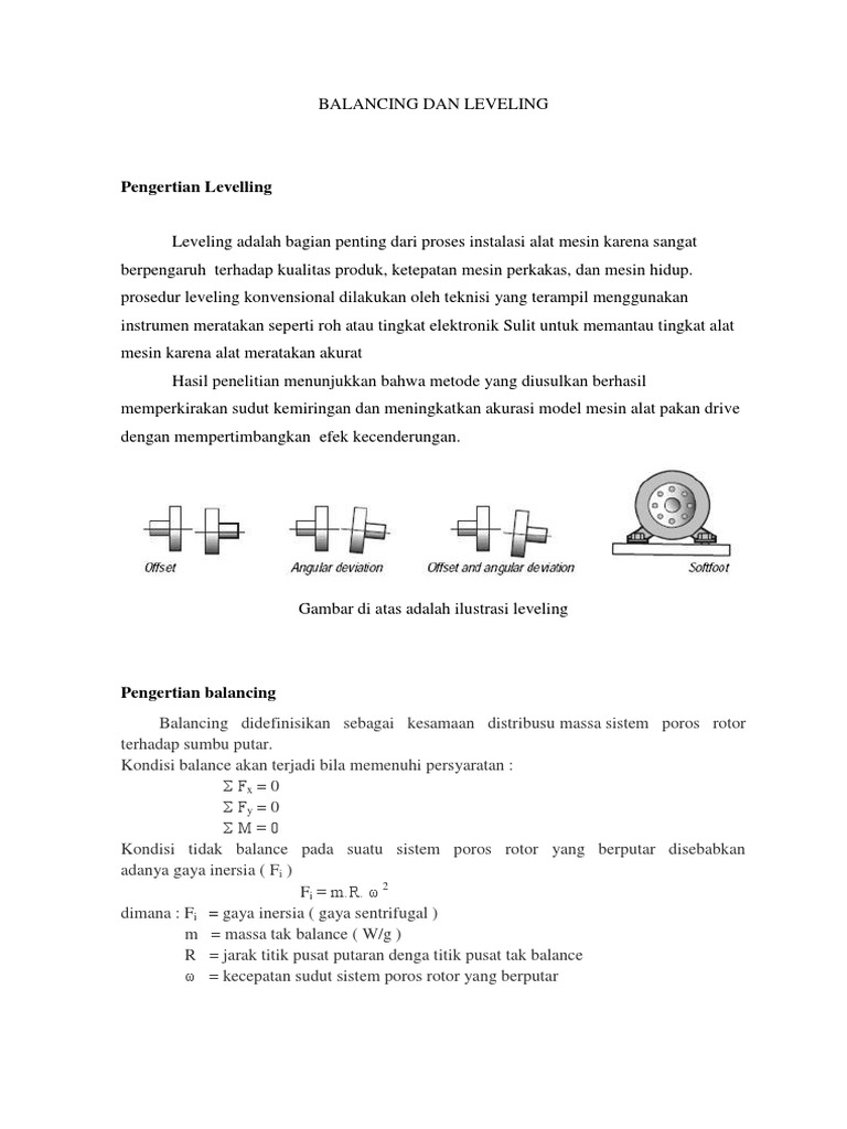 Proses Balancing dan Leveling Mesin | PDF | Komputer | Teknologi & Rekayasa