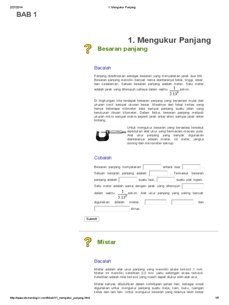 Mengukur Panjang