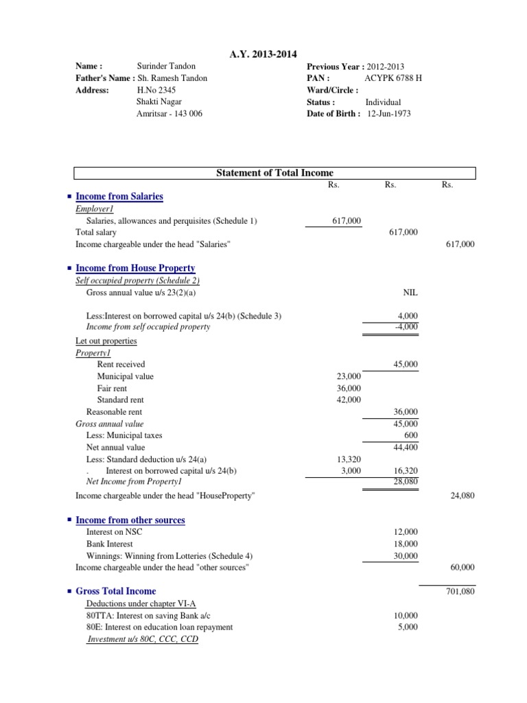 Income From Salaries: Employer1 | PDF