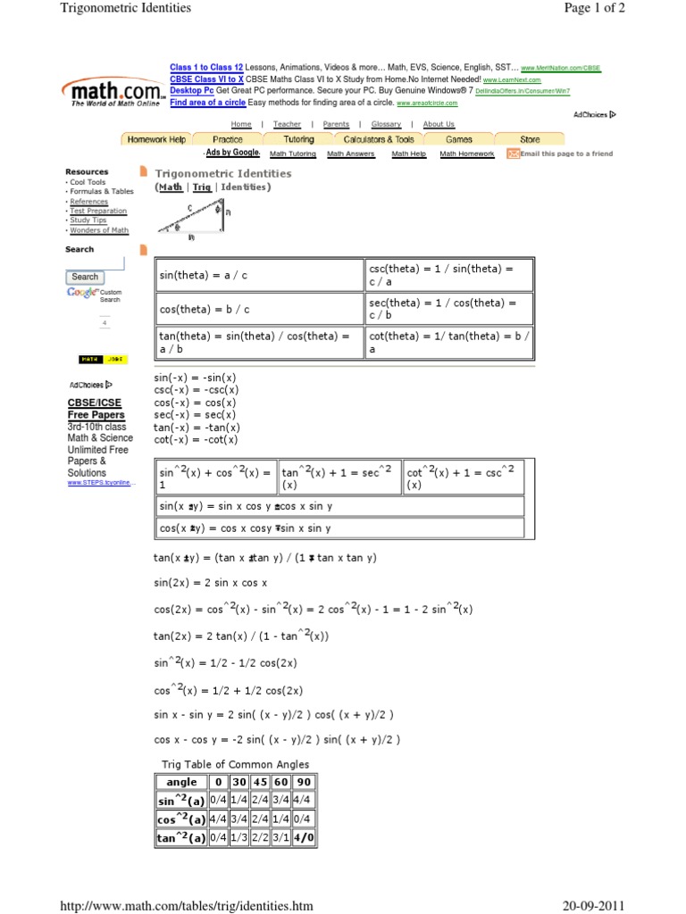 Trig Identities