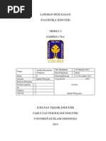 Download Laporan Praktikum Statistika Industri Sample T-test by Andika Ramadona Trianjaya SN210488012 doc pdf