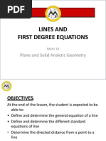 Lines and First Degree Equations: Plane and Solid Analytic Geometry