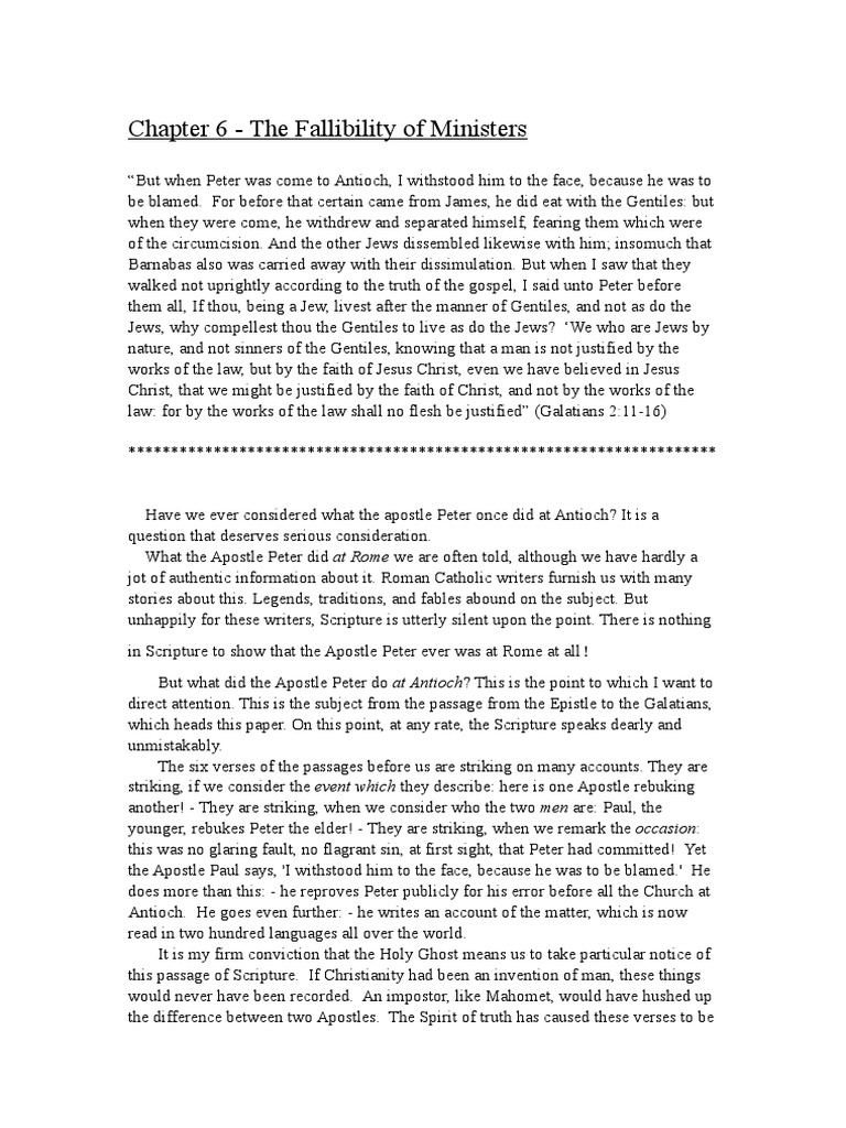 Fallibility of Ministers Explored | PDF | Justification (Theology ...