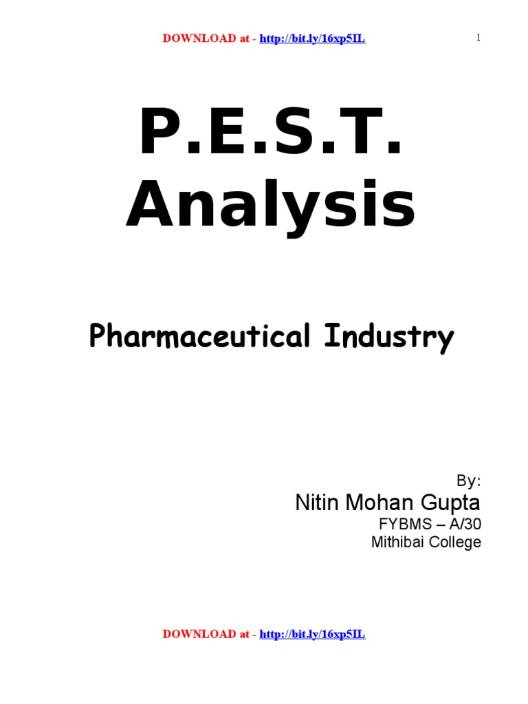 Pest Analysis of Pharma Industry PDF Pharmaceutical Industry