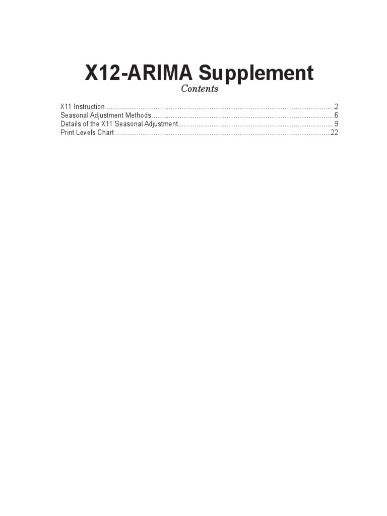 X12ARIMA Supplement PDF Seasonality Seasonal Adjustment