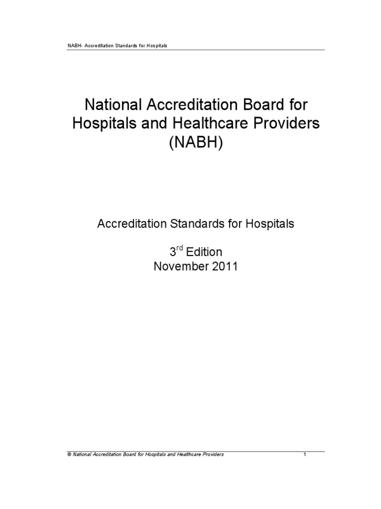 3rd Edition NABH Guidebook 2012.New | Verification And Validation | Patient
