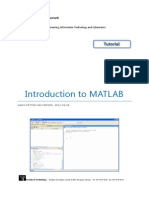 Introduction To MATLAB: Department of Electrical Engineering, Information Technology and Cybernetics