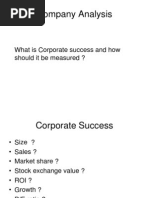 Company Analysis: What Is Corporate Success and How Should It Be Measured ?