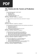 The Markets For The Factors of Production: Test B