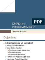 CMPD144: Programming 1: Chapter 6: Function