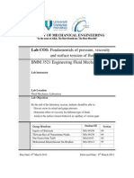 Lab CO1: Fundamentals of Pressure, Viscosity: and Surface Tension of Fluids BMM 3521 Engineering Fluid Mechanics