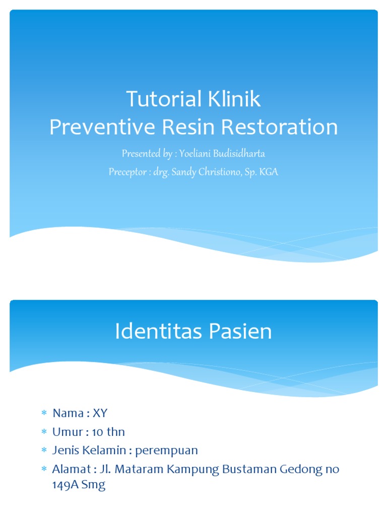 Tutorial Klinik Preventive Resin Restoration PDF