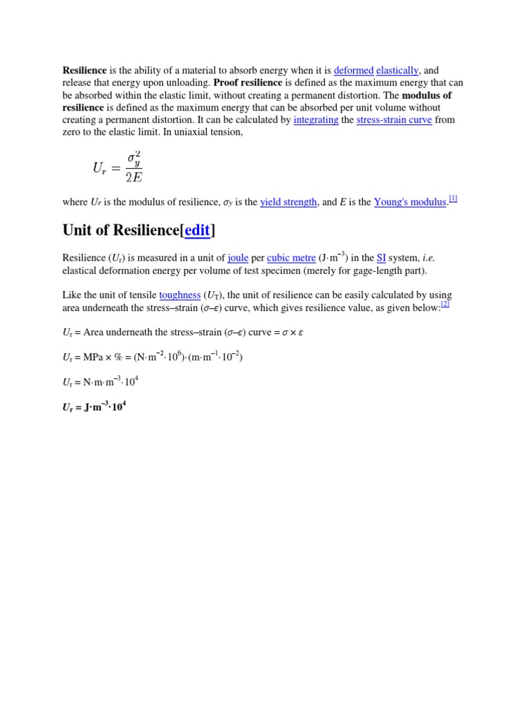 Modulus of Resilience Explained | PDF