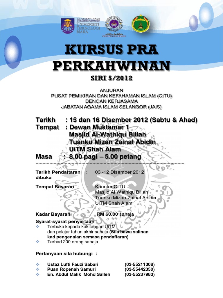 Kursus Pra Perkahwinan Siri 5 2012