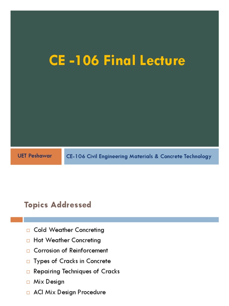 Civil Engineering Concrete Guide | PDF | Corrosion | Prestressed Concrete